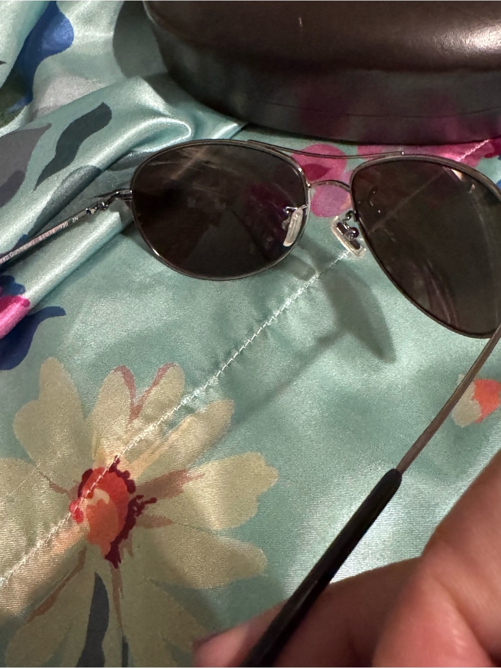Coach Aviator Sunglasses with Shiny Dark Gunmetal Frame - Picture 4 of 9